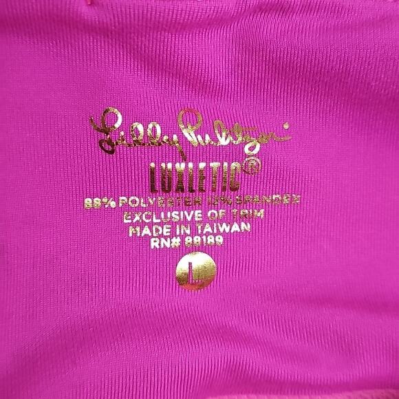 Lilly Pulitzer Luxletic Women High Rise Crop Gumbo Limbo Print Capri Legging L - Picture 6 of 10